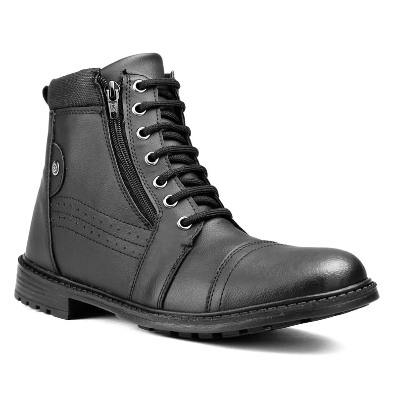 Botas Casuais Masculinas Cano Curto Com Zíper Lateral