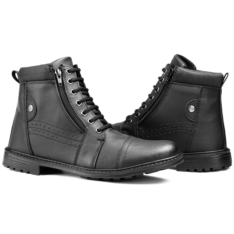 Bota Cano médio Masculino Com Zíper