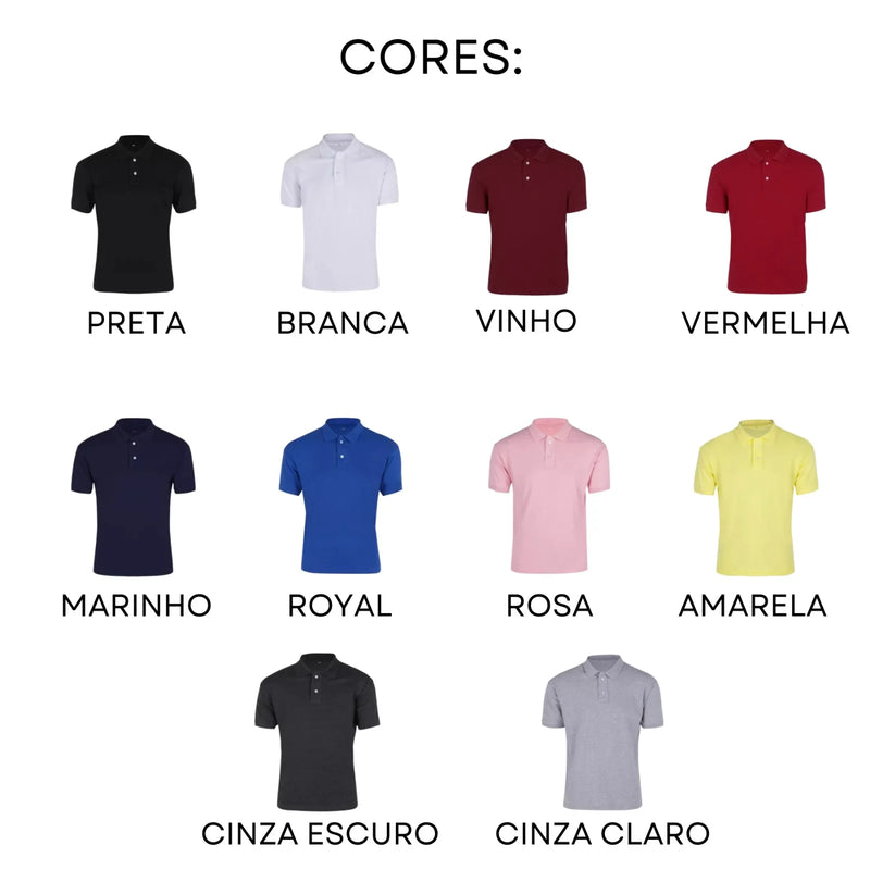 Kit 5 Camisas Gola Polo Basica Plus Size