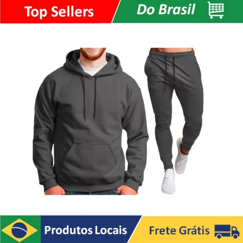 Conjunto De Moletom Grosso Calça + Blusão