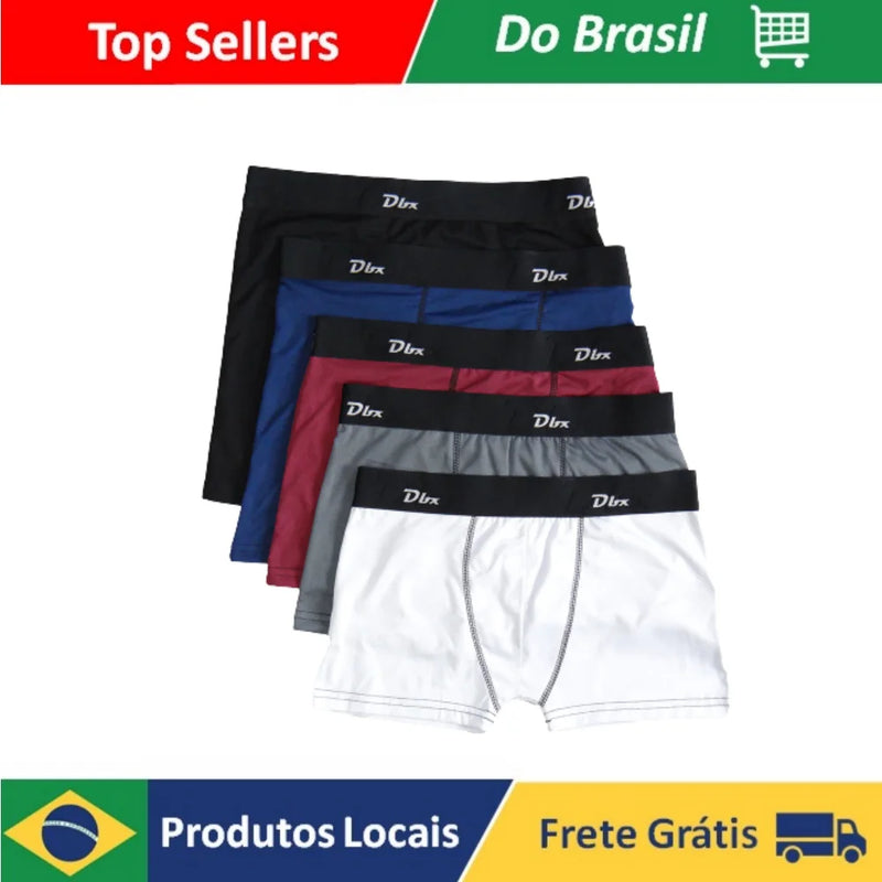 Kit Com 5 ou 10 Cuecas Boxer Microfibra