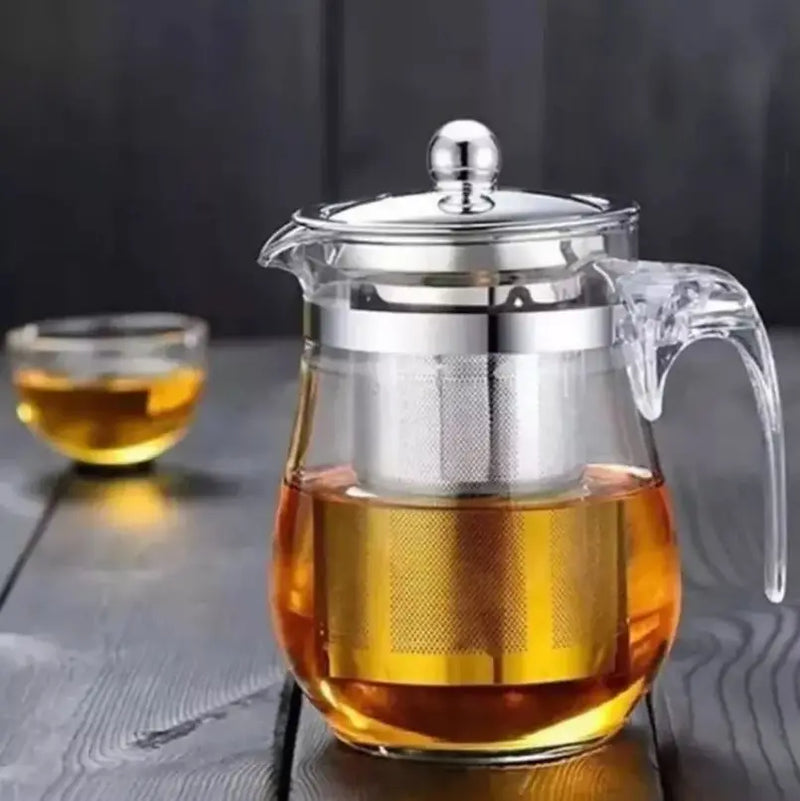 Chaleira De Chá Em Vidro 900ml Com Infusor