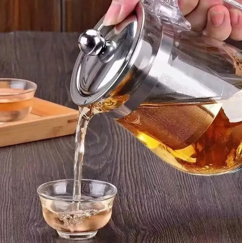 Chaleira De Chá Em Vidro 900ml Com Infusor