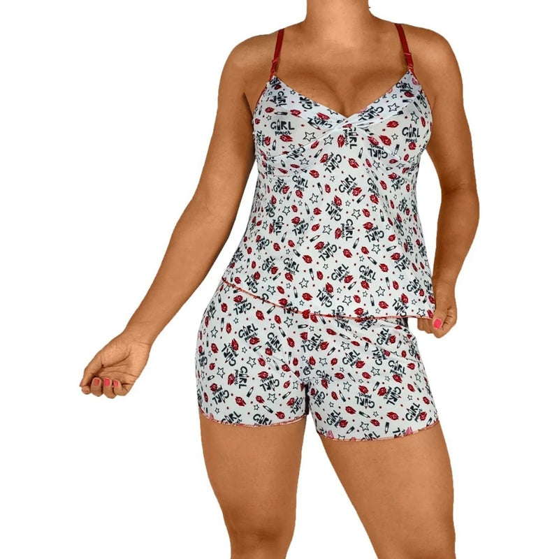 Pijama Feminino Conjunto Roupa de Dormir