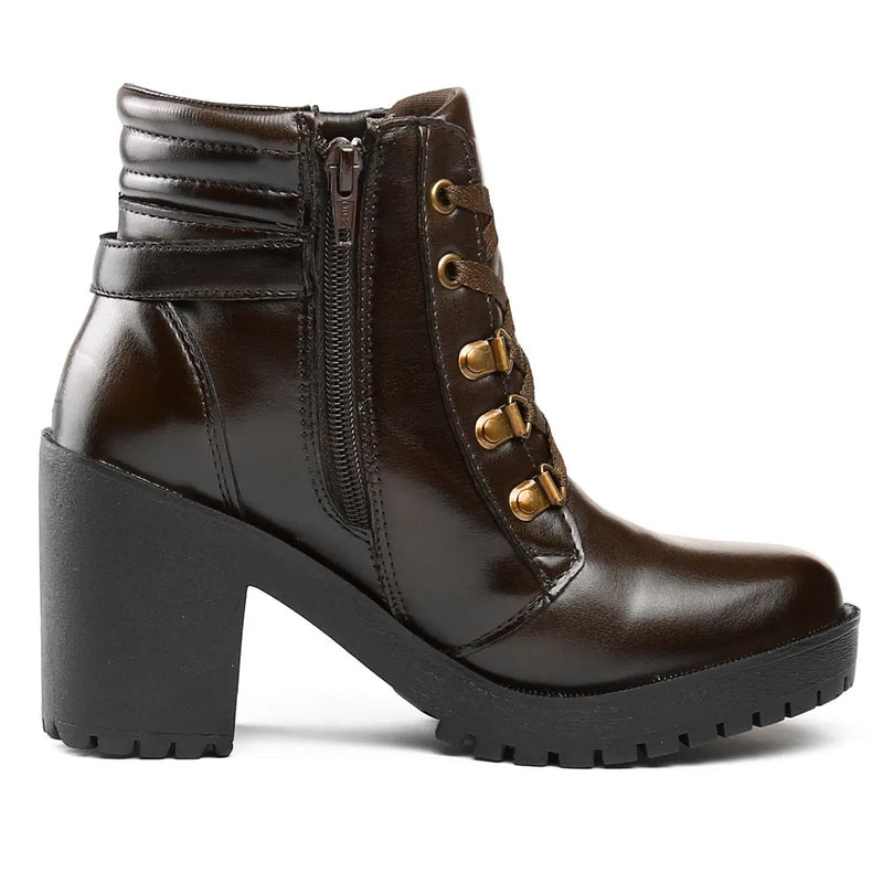 Bota Casual Feminina Com Zíper + Meia Lupo