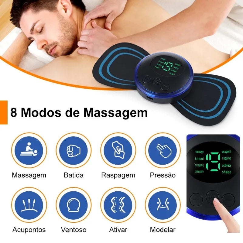 Mini Massageador EMS Estimulador Elétrico Portátil