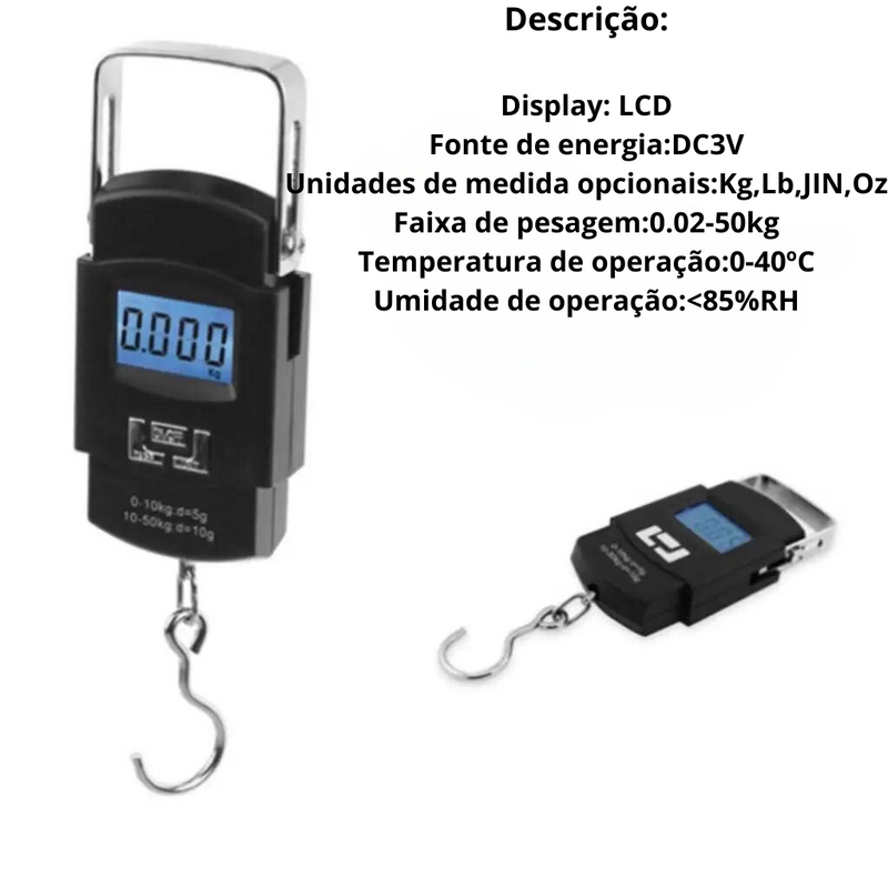 Balança Portátil Digital Eletrônica - 50 kilos