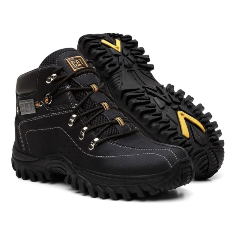 Bota Masculina Caterpillar De Couro Reforçado+Carteira CAT