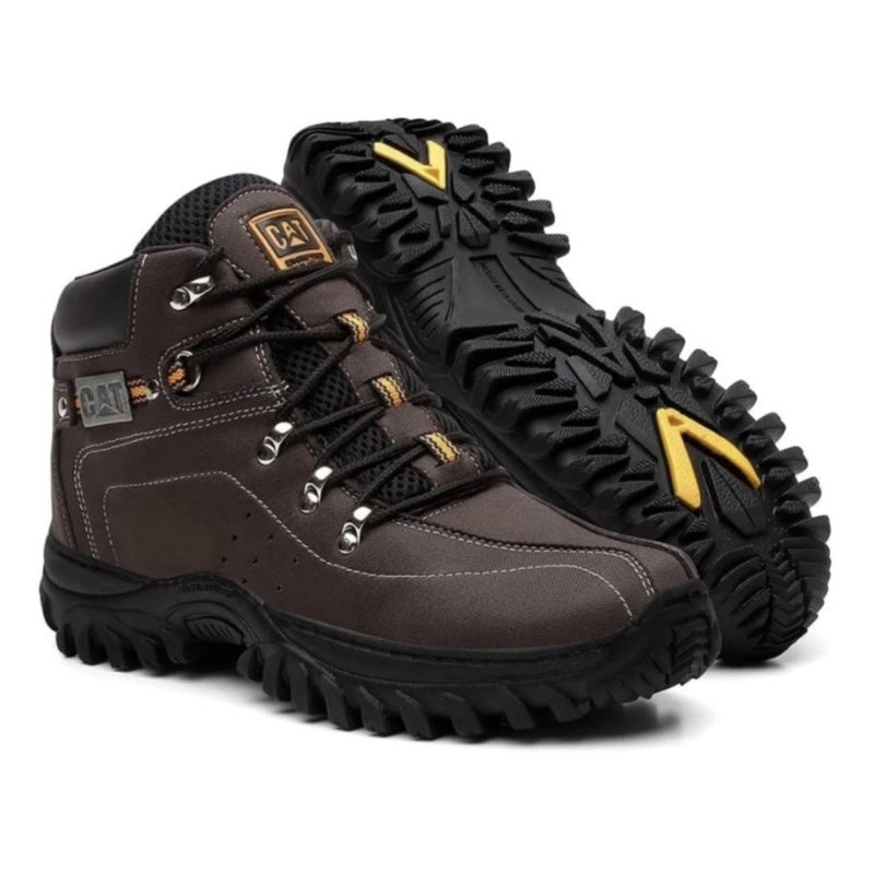 Bota Masculina Caterpillar De Couro Reforçado+Carteira CAT