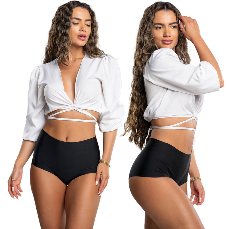 Kit 3 Calcinhas Cueca Boxer Feminina Sem Costura Corte Laser