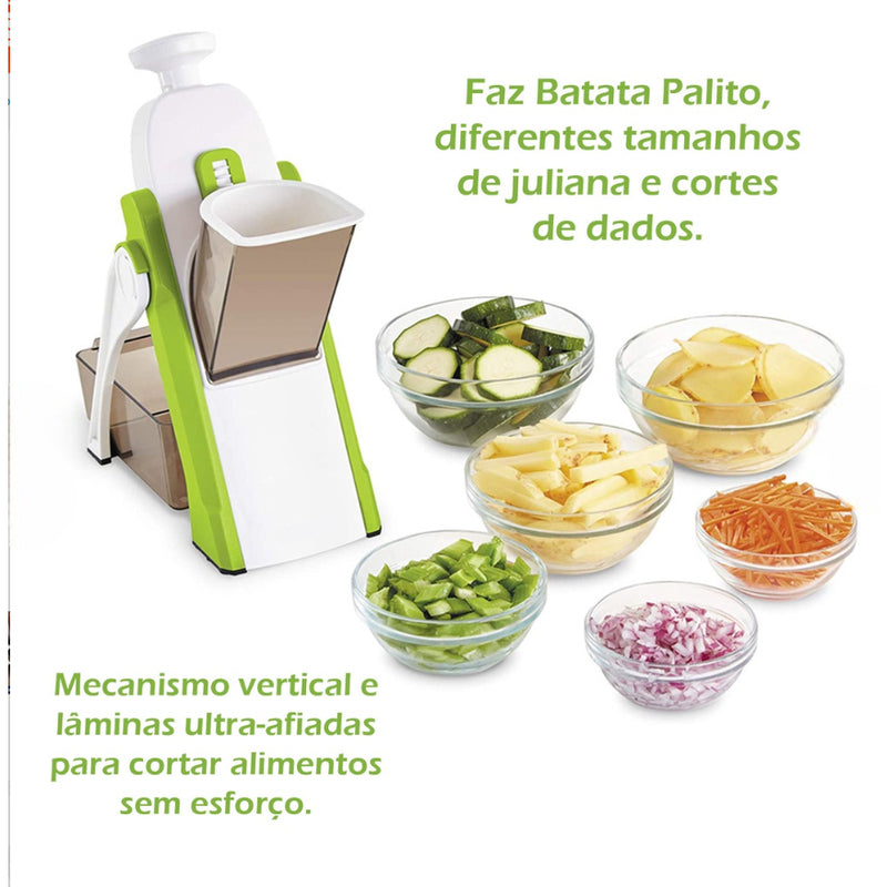 Cortador Fatiador Multifuncional 5 Funções Para Cortar Batata Legumes E Vegetais