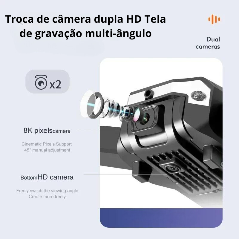 Drone Profissional Dual-Camera Fotografia Aérea HD, GPS, G6 Pro, 8K.