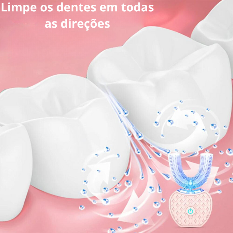 Escova De Dentes Elétrica Automática Inteligente 360º graus Tipo U