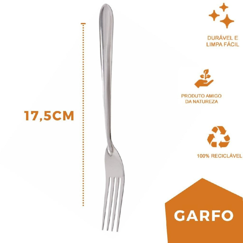 Faqueiro 36 Peças Garfo Faca Colher de Sopa Aço Inox Jantar Mesa