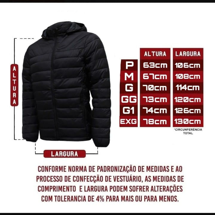 Jaqueta Puffer Matelassê Masculina Capuz Removivel