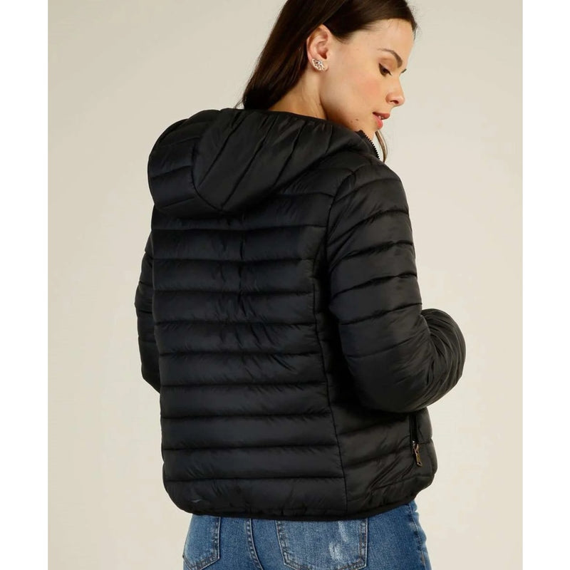 Jaqueta Feminina Bobojaco Preta Nylon Puffer