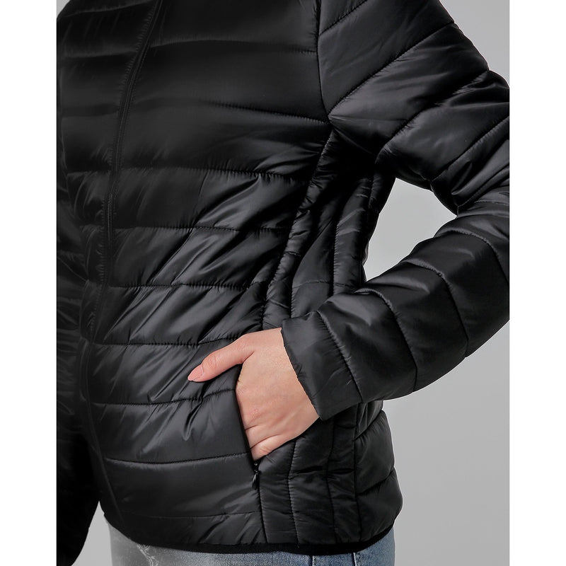 Jaqueta Feminina Bobojaco Preta Nylon Puffer