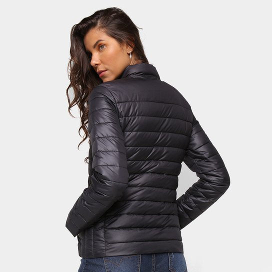 Jaqueta Feminina Bobojaco Preta Nylon Puffer