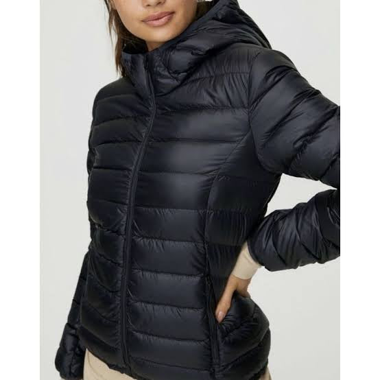 Jaqueta Feminina Bobojaco Preta Nylon Puffer