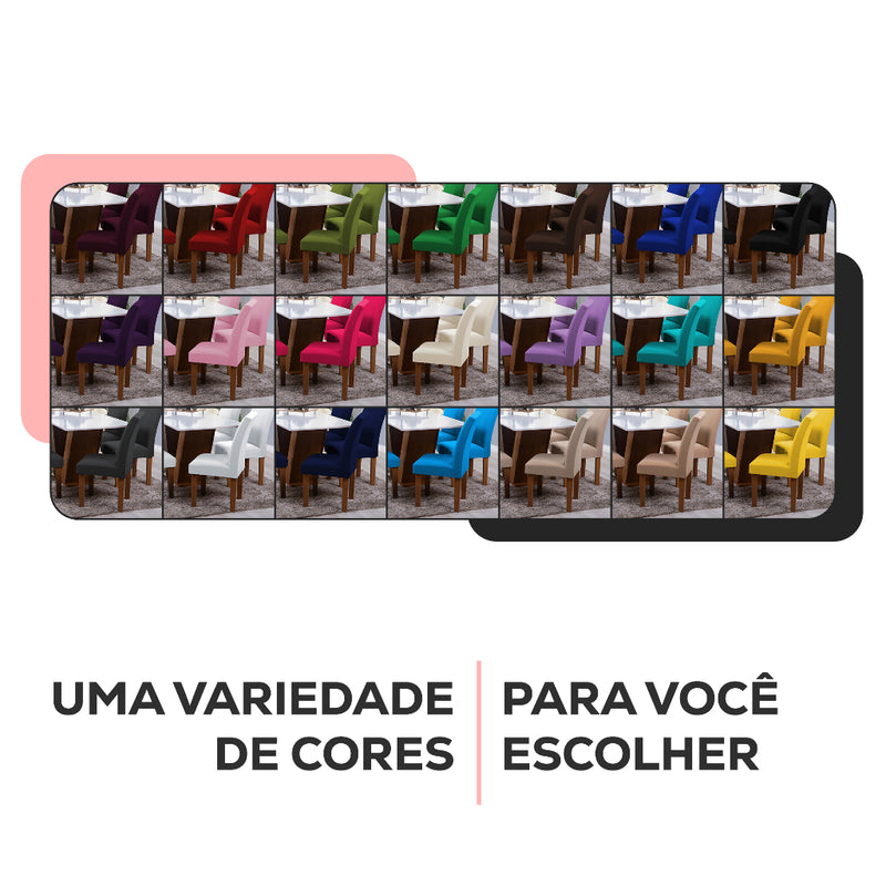 Kit 06 Capas Para Cadeira Jantar Com Elástico Malha Gel Coladinha