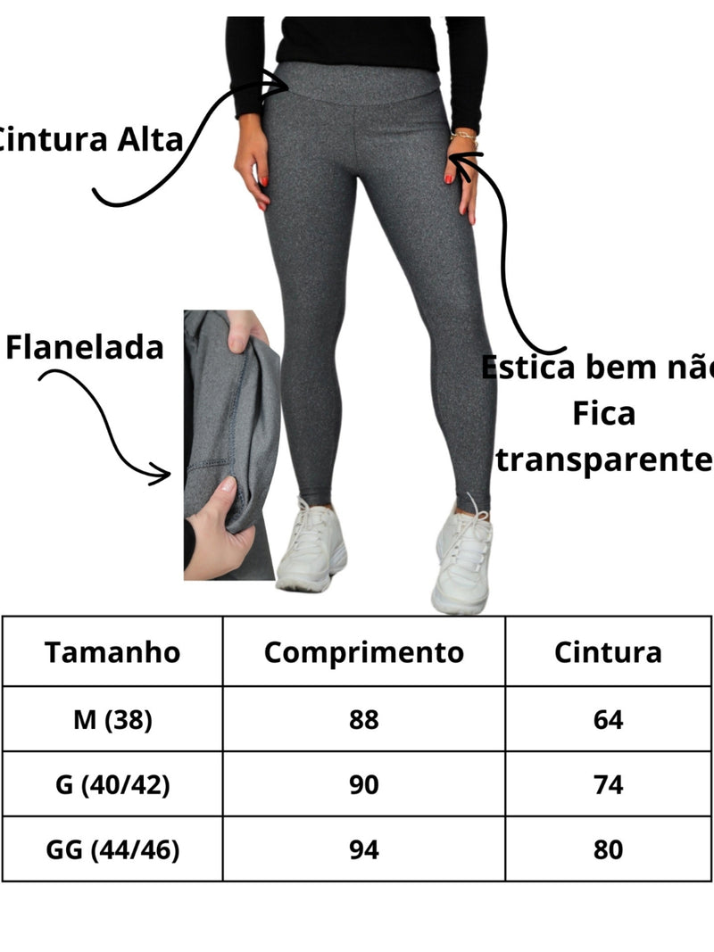 Calça Leg Peluciada Forrada Costura Reforçada Calça Térmica