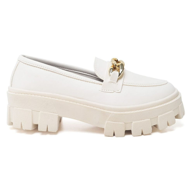 Sapato Mocassim Tratorador Oxford Feminino Com Corrente