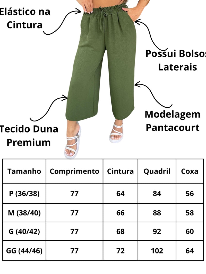 Kit 2 Calça Pantalona Pantacur Feminina Cintura