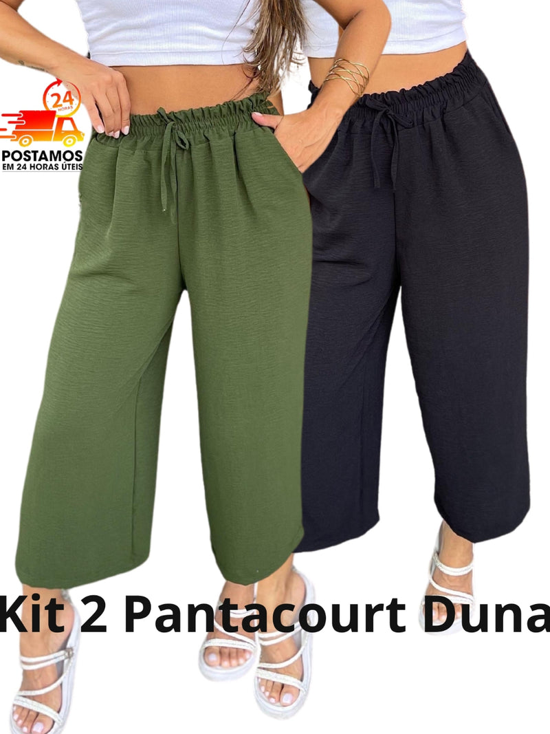 Kit 2 Calça Pantalona Pantacur Feminina Cintura