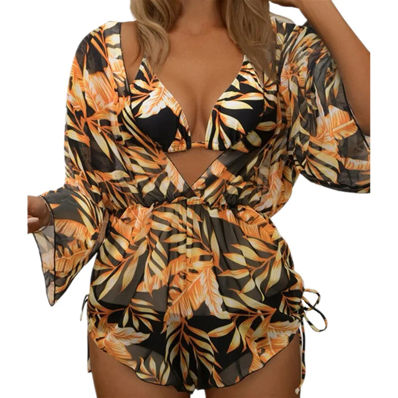 Conjunto Biquíni Sexy Estampado Três Peças - Ipanema