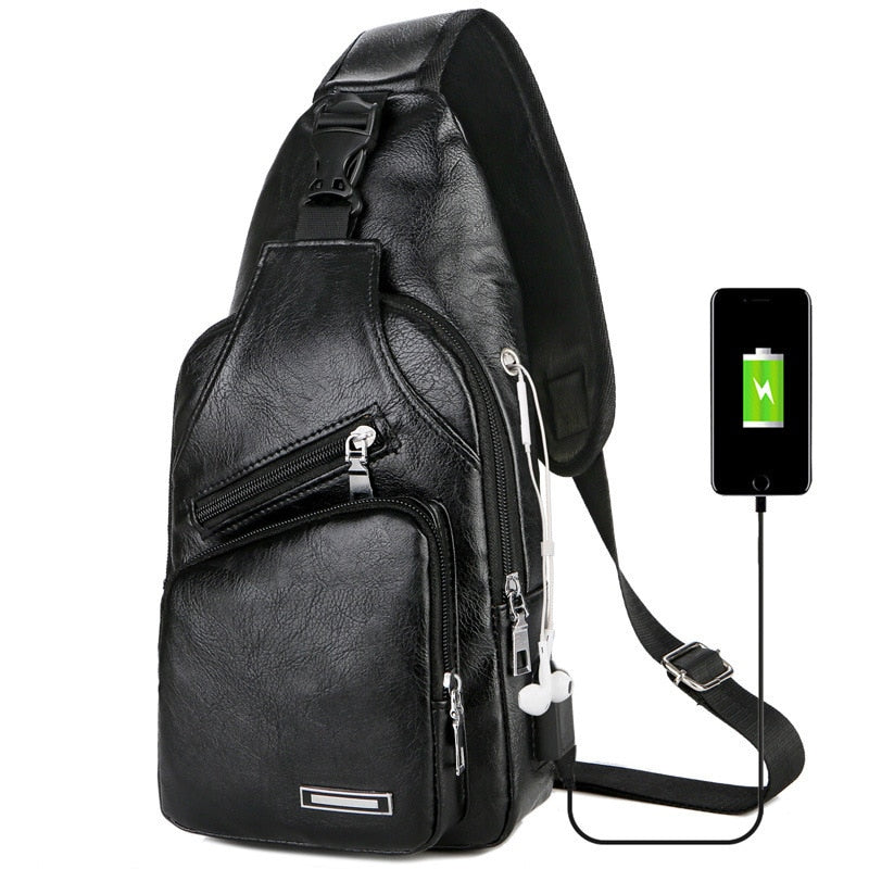 Bolsa Masculina Multifuncional Com Carregamento USB