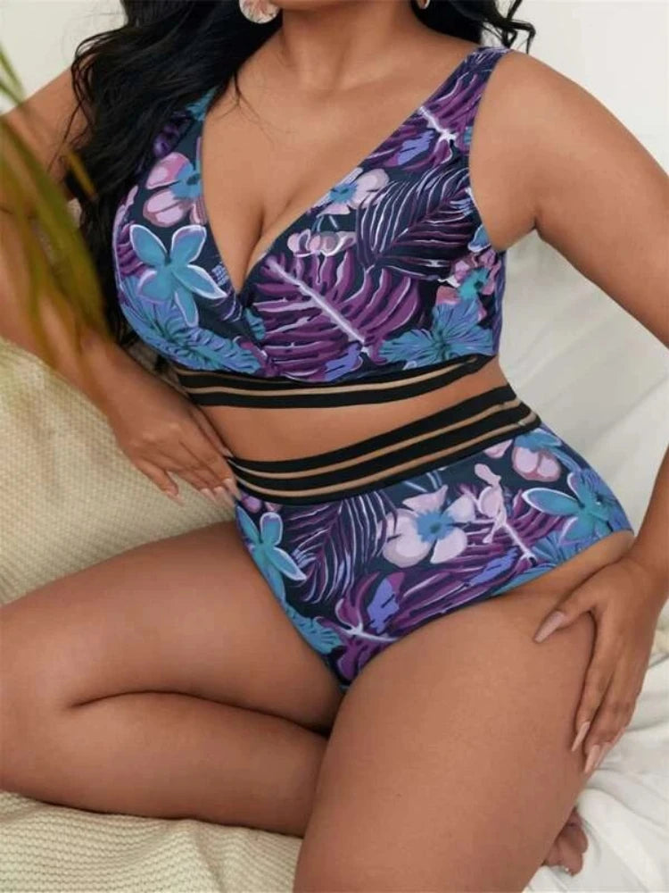 Conjunto De Biquíni Cintura Alta - Plus Size