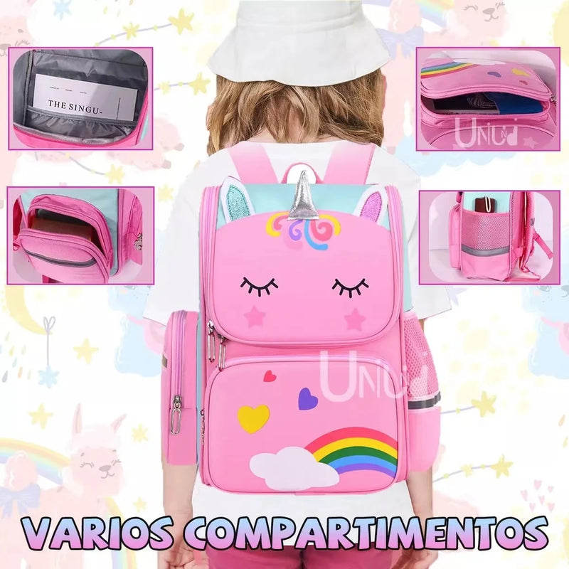 Mochila Espacial Infantil de Escola Primária e Secundária - Carinhosa