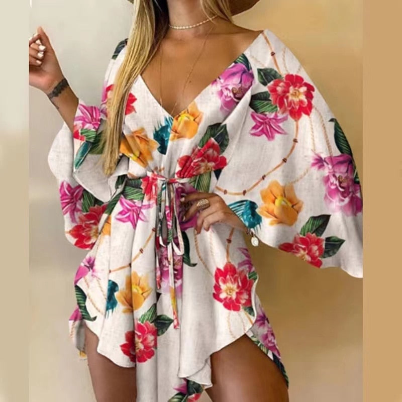 Vestido Feminino Sexy Com Estampa Floral