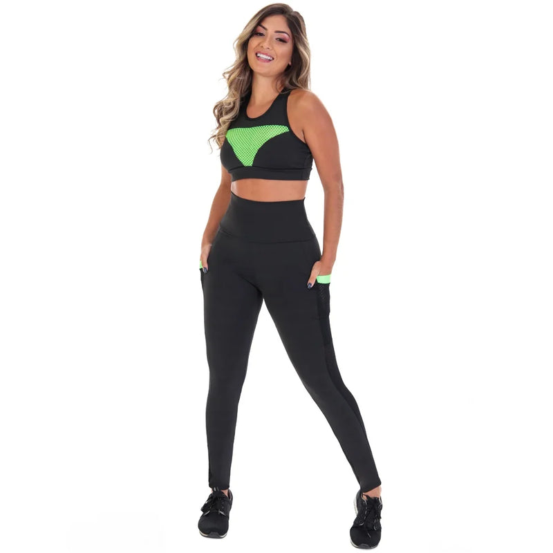 Conjunto Fitness Fristyle Legging E Top Academia Yoga Feminino