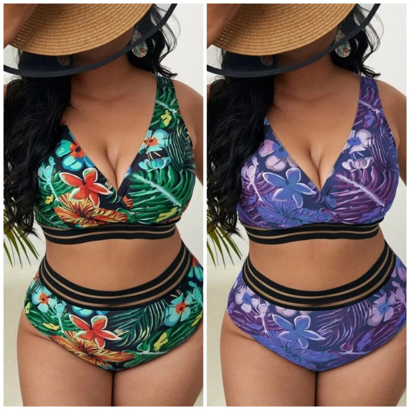 Conjunto De Biquíni Cintura Alta - Plus Size