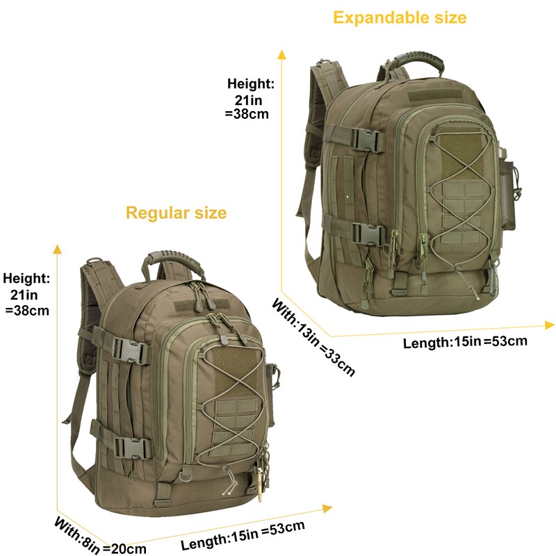 Mochila Tática Militar Expansível 60L