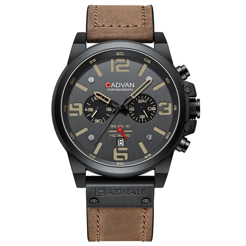 Relógio Masculino Pulseira De Couro Militar - CADVAN