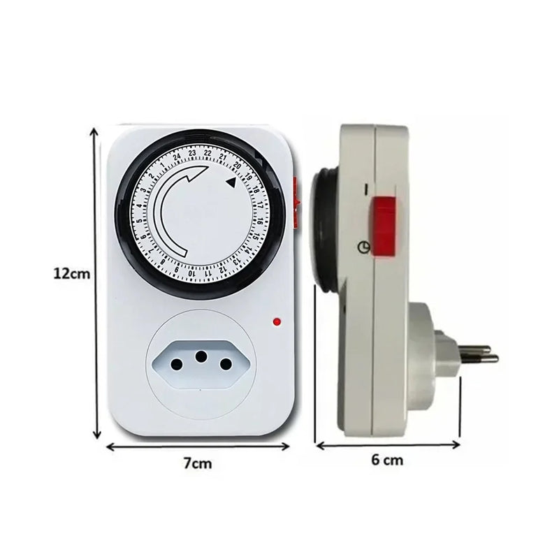 Tomada Inteligente Temporizador Analógico Timer Manual Tomada Liga Desliga Energia 110v / 220v