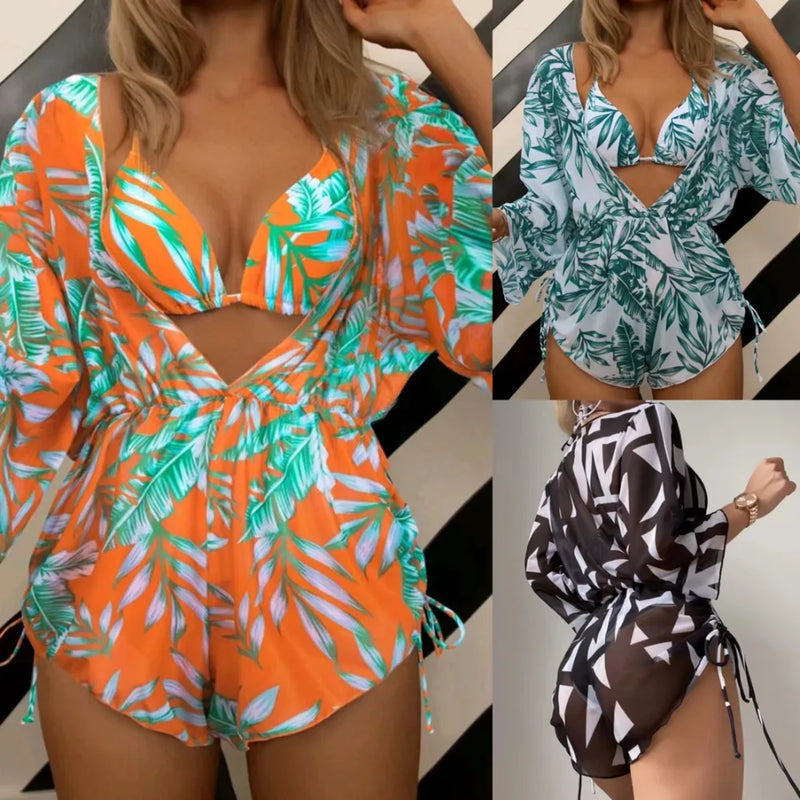 Conjunto Biquíni Sexy Estampado Três Peças - Ipanema