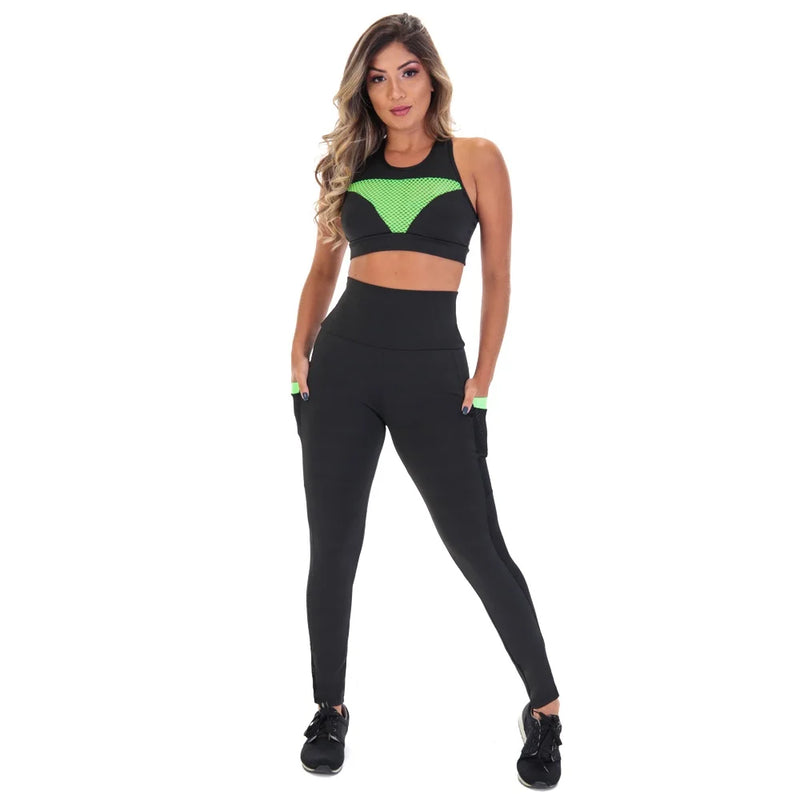 Conjunto Fitness Fristyle Legging E Top Academia Yoga Feminino