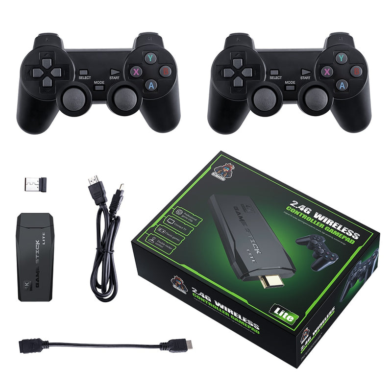 Videogame Stick Retro 10mil Jogos 64gb + 2 Controles Sem Fio Console Original Portátil