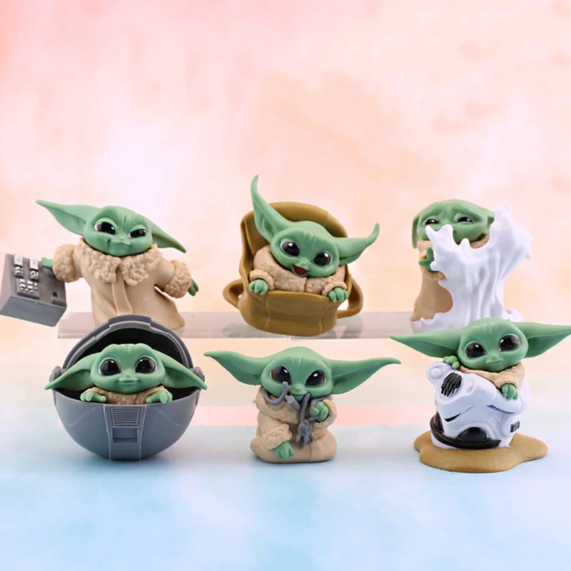 Coleção Bebê Yoda Star Wars 4-6cm - 6 Peças