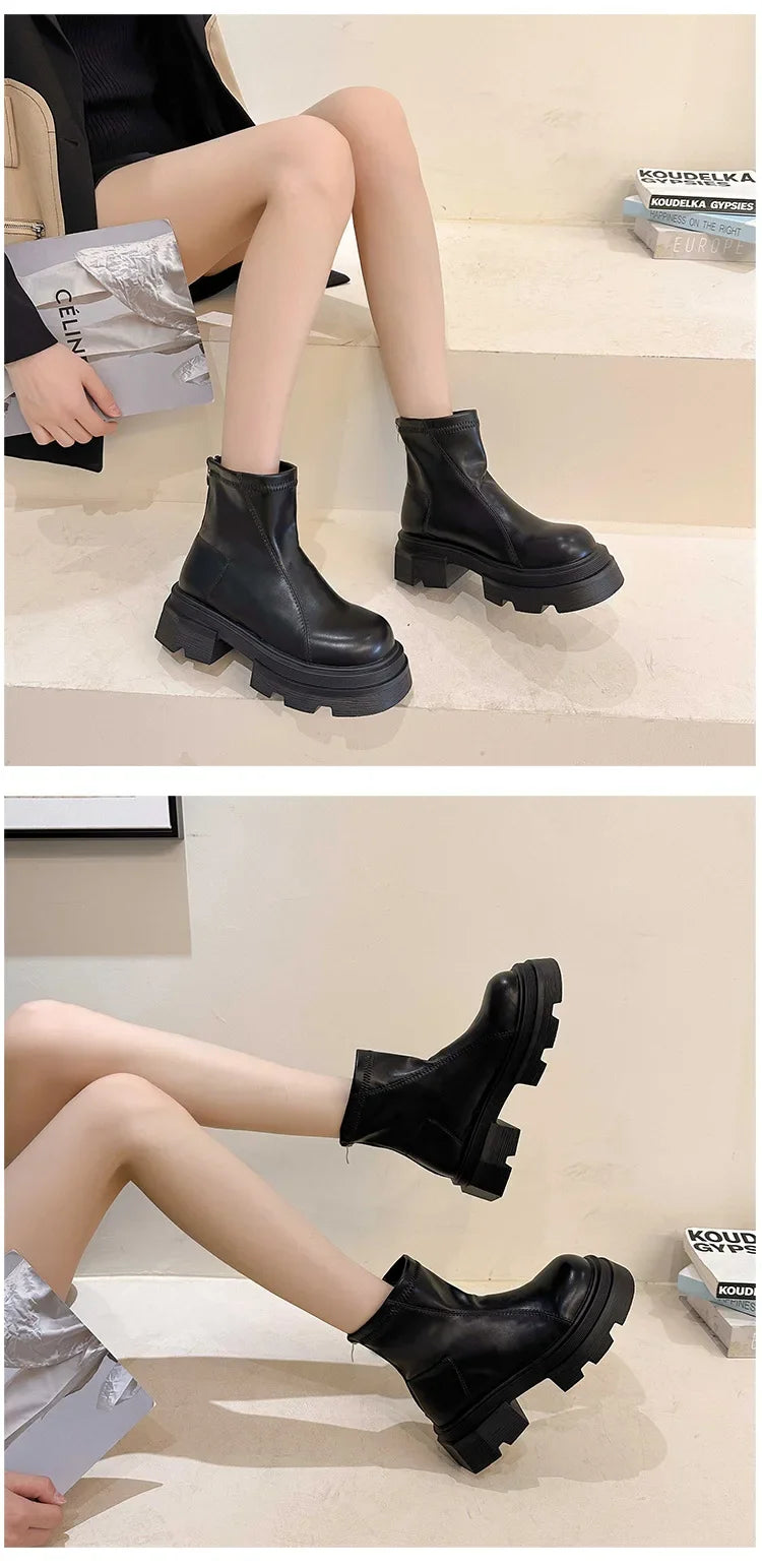 Botas De Plataforma Feminina Inverno - 2024