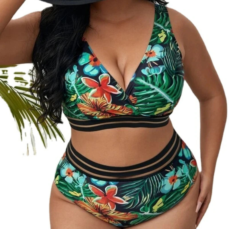 Conjunto De Biquíni Cintura Alta - Plus Size