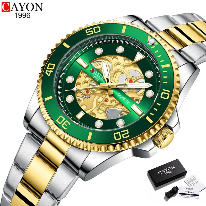 Relógio Quartzo Masculino Pulseira De Aço Inoxidável - CAYON