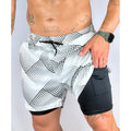 Shorts Treino Masculino 2 em 1 Corrida Forrado