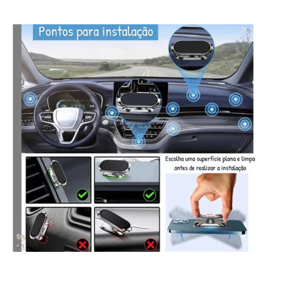 Suporte Magnético Automotivo Celular Com Imã