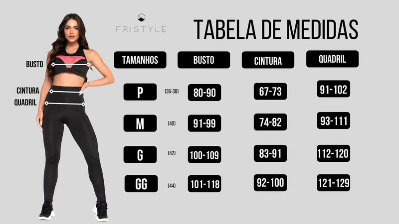 Conjunto Fitness Fristyle Legging E Top Academia Yoga Feminino