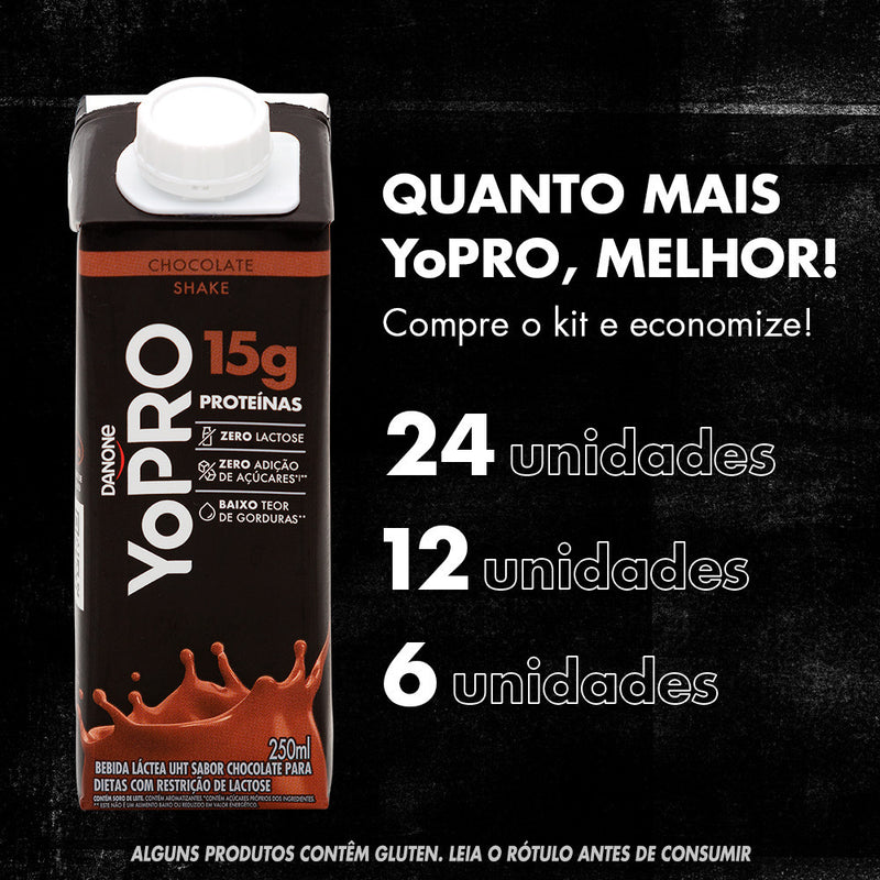 Yopro Chocolate 15g Protein 250ml Pack 12/24 Unidades