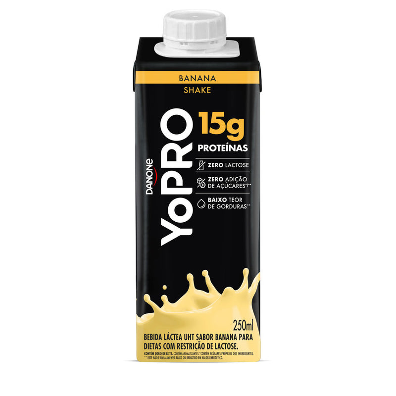 YoPRO Bebida Láctea UHT Banana 15g de proteínas 250ml Pack 12/24 Unidades